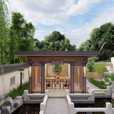 Un bon prix. Le pavillon de jardin en alliage d'aluminium de style chinois, le kiosque de l'arbre, une approche moderne de l'esthétique traditionnelle en ligne