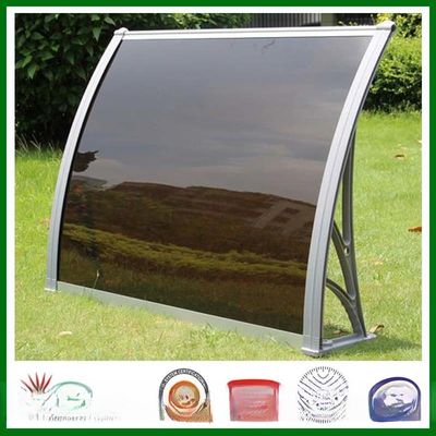 Auto-nettoyer la canopée en aluminium pour le balcon Polycarbonate Entrez dans le hangar Canopée de porte d'entrée