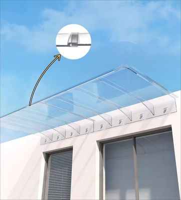 Réduire le bruit bricolage voile de polycarbonate invisible auvents voile invisible avec transmission de la lumière et résistance aux chocs