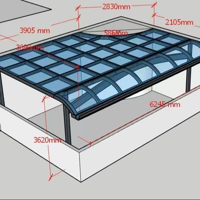 Tente de support en aluminium personnalisé avec des toits en feuille de polycarbonate
