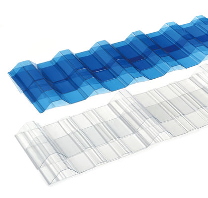 Couverture en tôle de plastique polycarbonate ondulé clair et léger