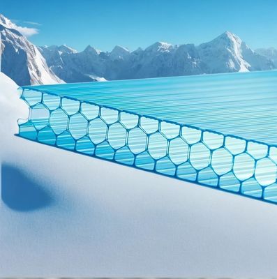 10 mm Twinwall UV Bloqué Serre Transparent Polycarbonate feuille de nid d'abeille