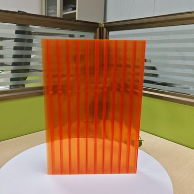 16 mm de polycarbonate orange feuille creuse haute résistance isolant thermique léger longueur personnalisable