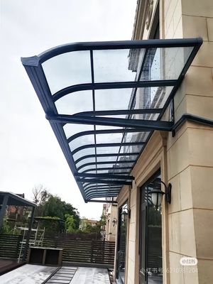 Personnalisable bricolage cadre en aluminium polycarbonate solide feuille auvents pour les besoins extérieurs en bleu