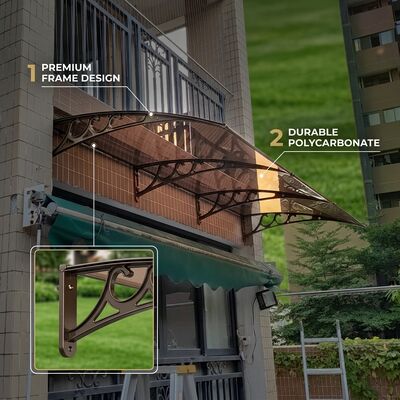 Largeur dépend de la couverture PC Couverture générale extérieure en polycarbonate Conçue pour protéger du soleil, de la pluie et du vent