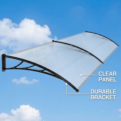 Un bon prix. Auvent de balcon en PC à longueur réglable, abri durable en feuille de polycarbonate transparent conçu pour les affaires en plein air en ligne