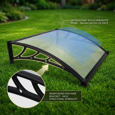 Un bon prix. Profil d'aluminium Pièces de raccordement Polycarbonate Canopy de porte Opération manuelle Couvercle de protection résistant aux intempéries durable en ligne